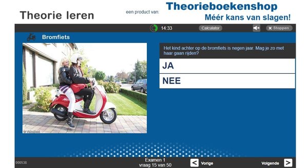 Scooter theorie oefenen - 5 online examens